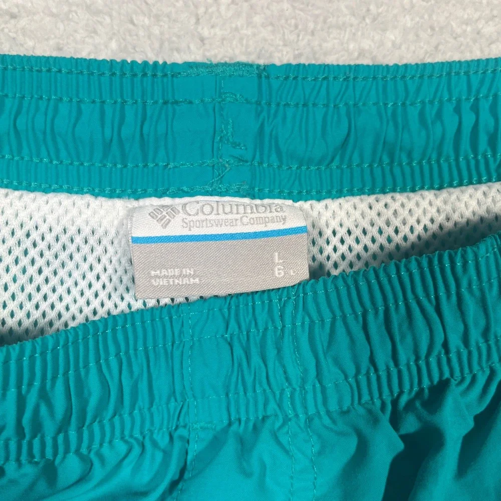 Columbia PFG Fishing Shorts Omni-Shade‎ Quick Dry Teal Blue Mens Size L x 6